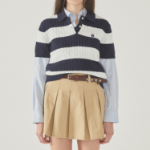 WHO.A.U — свитер Steve Collar Cable Short Sleeve Sweater