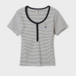 WHO.A.U — футболка Steve Ribbed Henry Neck T-Shirt[B]