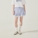 WHO.A.U — юбка Stripe Tiered Short Skirt