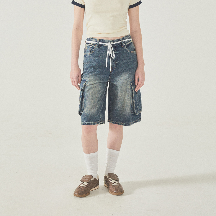 WHO.A.U — шорты Bermuda Cargo Denim Shorts (U)