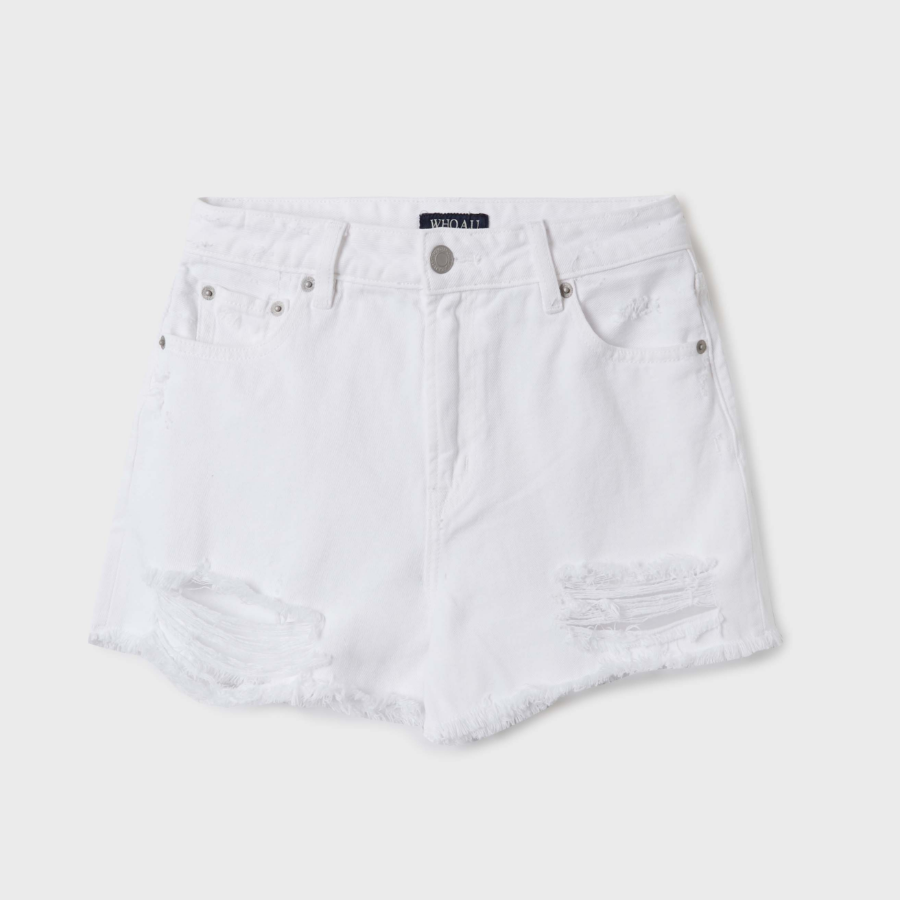 WHO.A.U — джинсовые шорты Destroyed Short Denim Shorts
