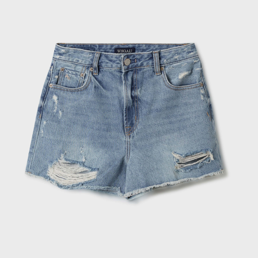 WHO.A.U — джинсовые шорты Destroyed Short Denim Shorts