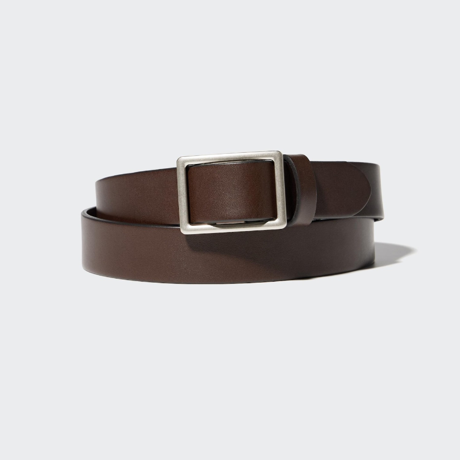 Uniqlo Italian Leather Slide Buckle Belt