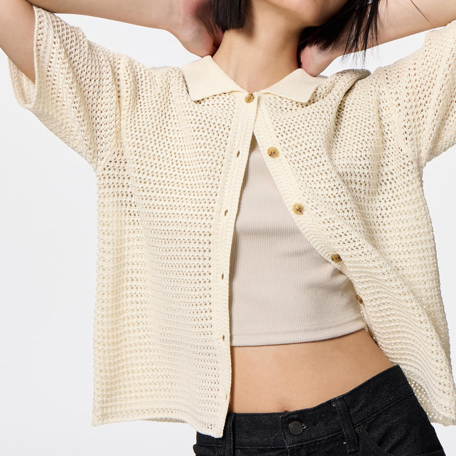 Uniqlo GU Lace Stitch Knit (Short Sleeve)