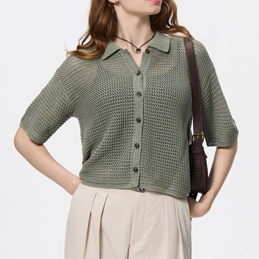 Uniqlo GU Lace Stitch Knit (Short Sleeve)