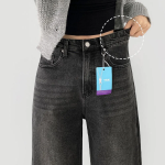 Джинсы из эластичного денима с полной резинкой и широким кроем на все сезоны