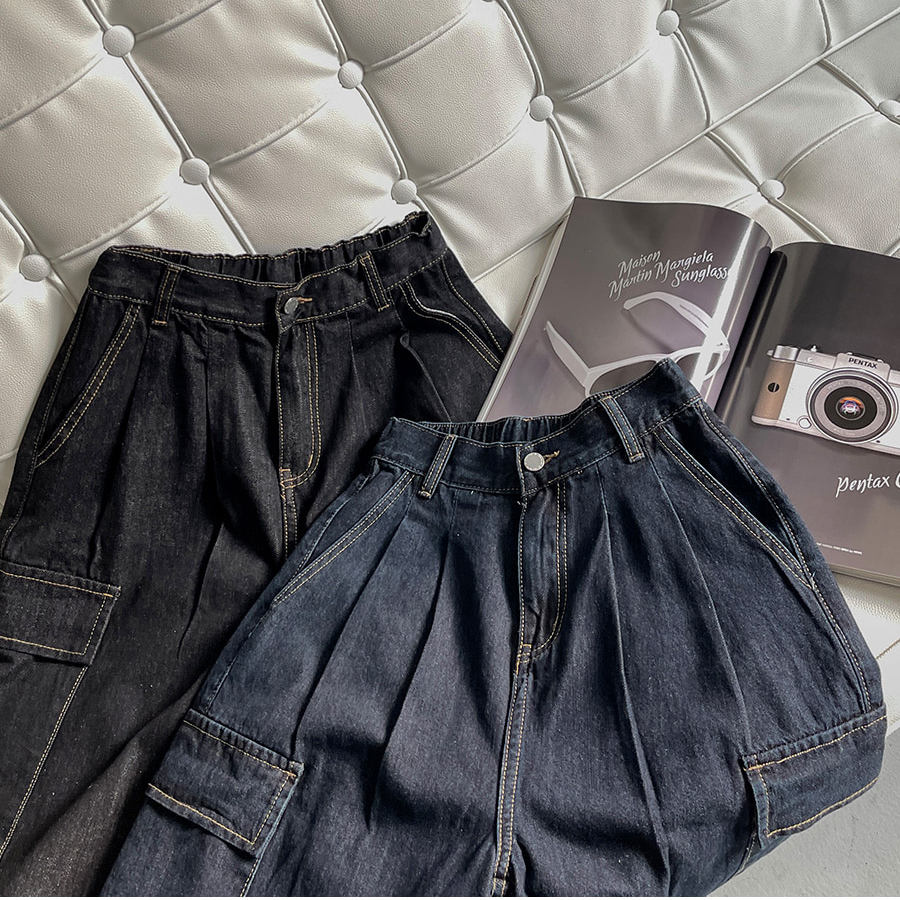 Женские карго-брюки с полурезинкой и двойной защипкой