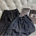 Женские карго-брюки с полурезинкой и двойной защипкой