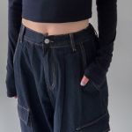 Женские карго-брюки с полурезинкой и двойной защипкой