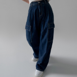 Женские карго-брюки с полурезинкой и двойной защипкой