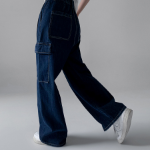 Женские карго-брюки с полурезинкой и двойной защипкой