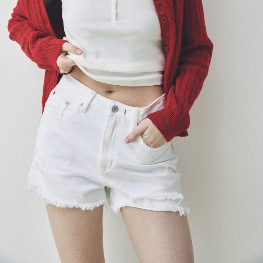 WHO.A.U — джинсовые шорты Destroyed Short Denim Shorts