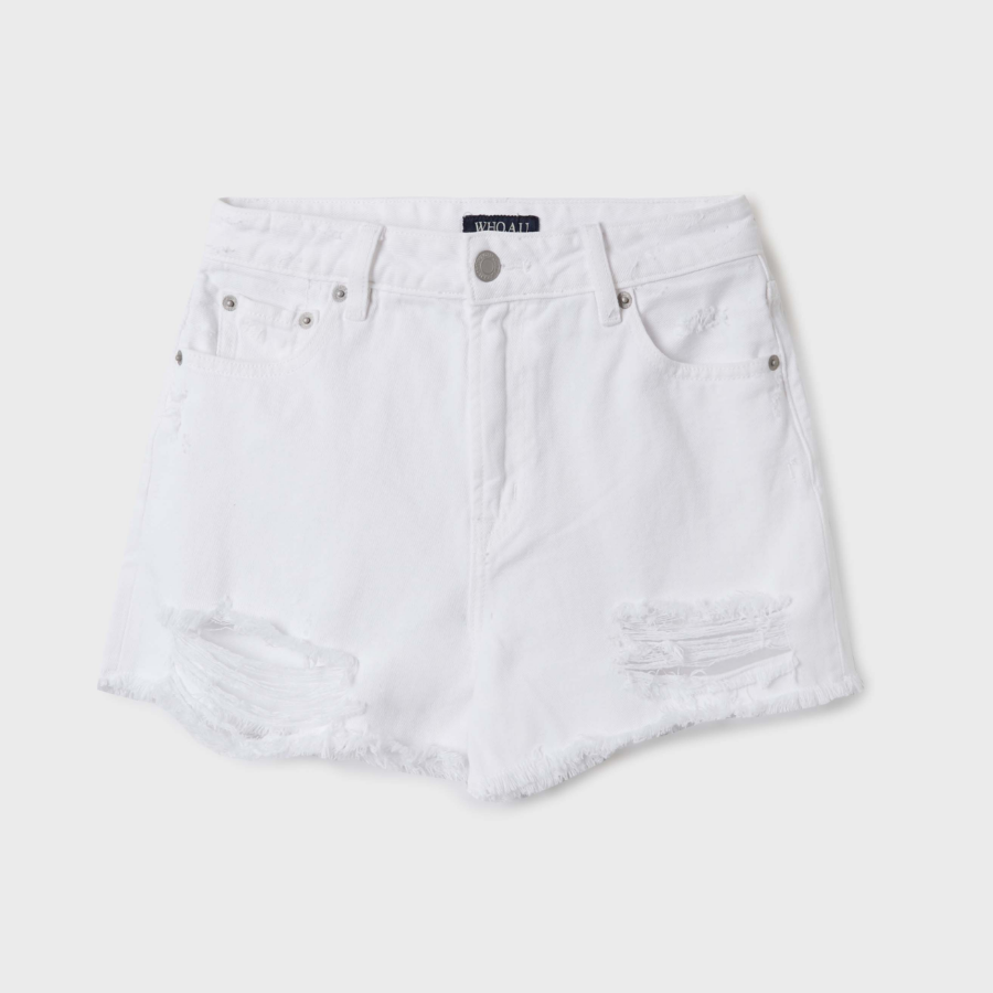 WHO.A.U — джинсовые шорты Destroyed Short Denim Shorts