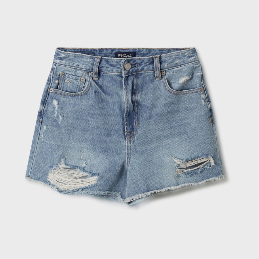 WHO.A.U — джинсовые шорты Destroyed Short Denim Shorts