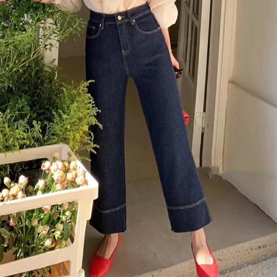 Женские джинсы из необработанного (raw) денима Momoka