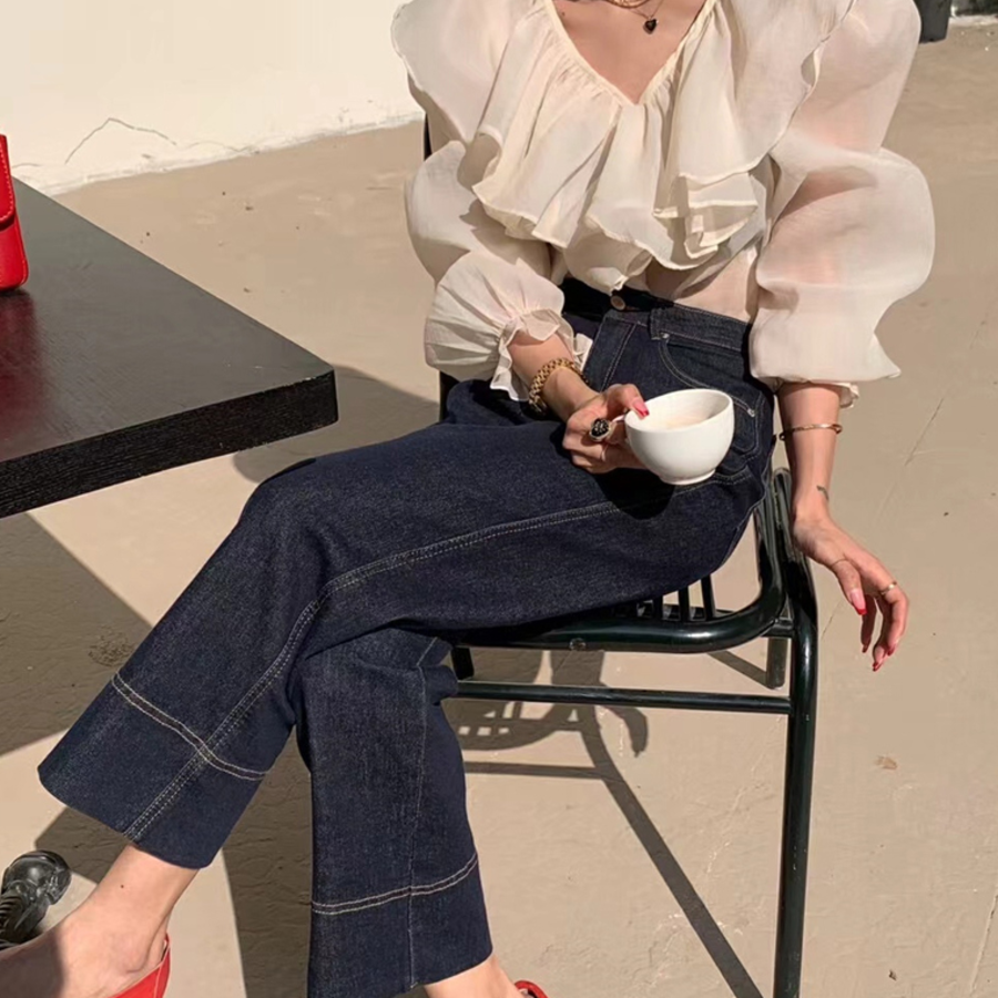 Женские джинсы из необработанного (raw) денима Momoka