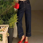 Женские джинсы из необработанного (raw) денима Momoka