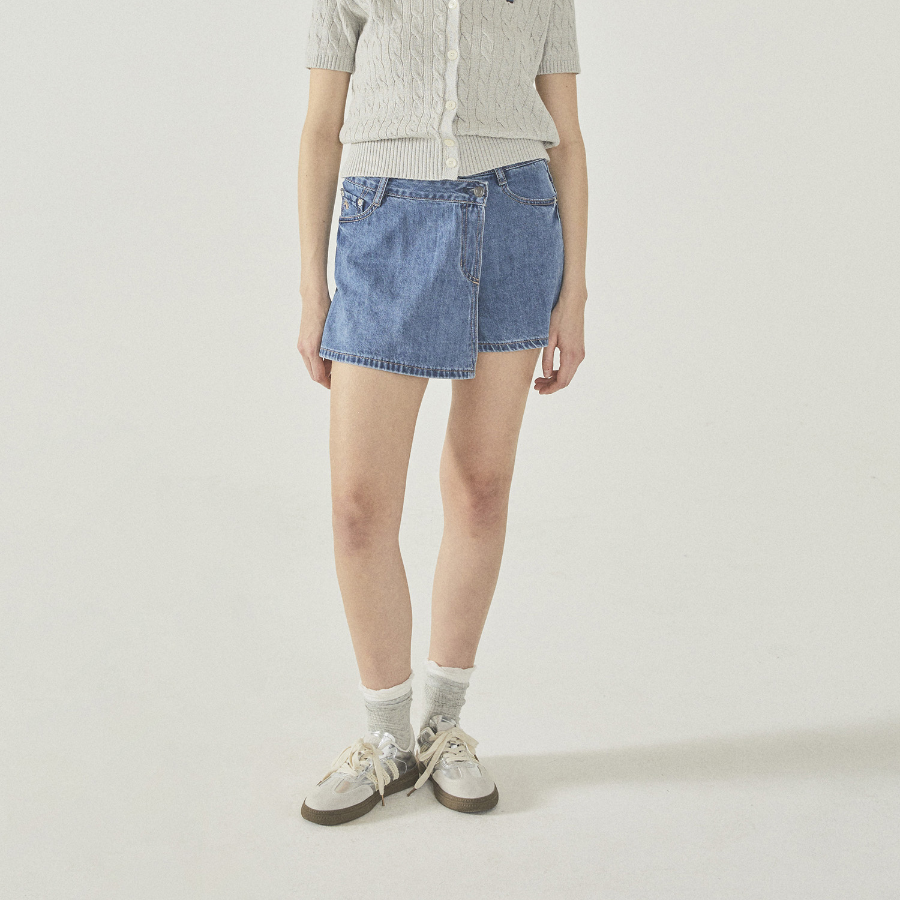 WHO.A.U — юбка-шорты Denim Wrap Skirt Pants