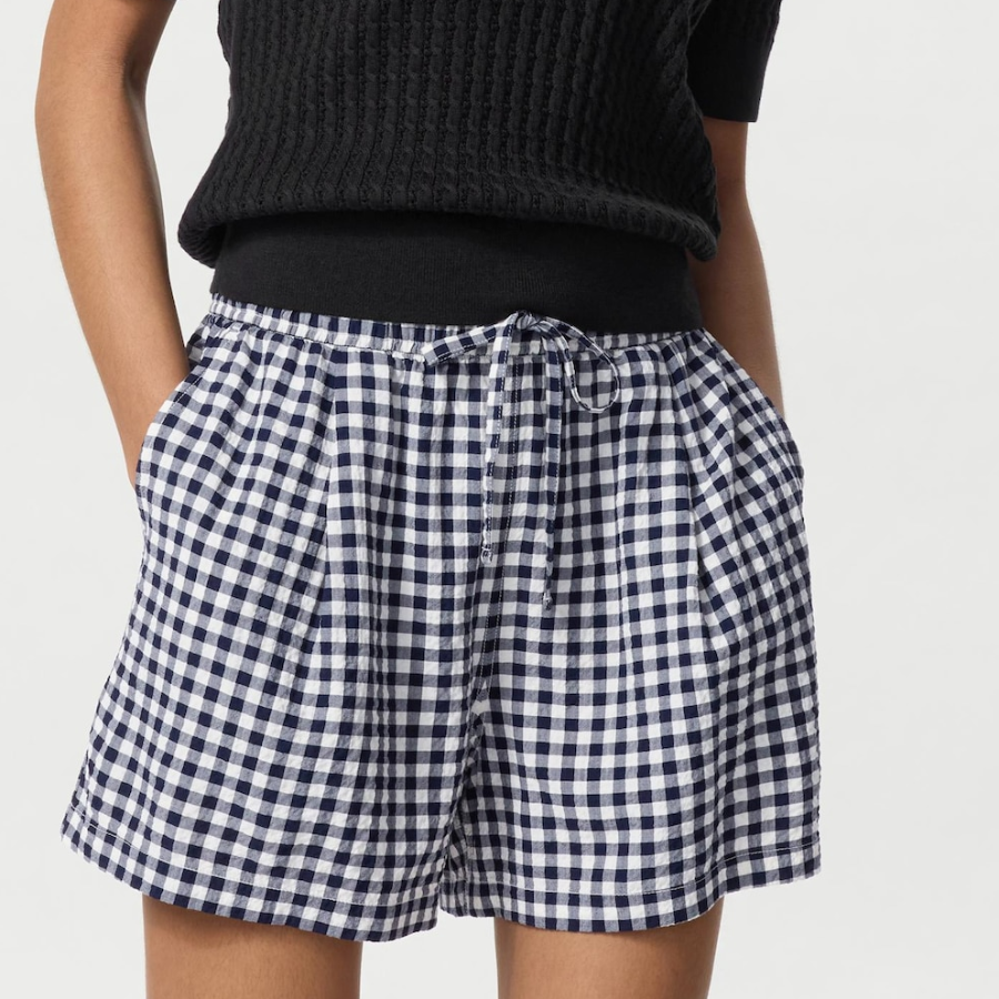 Uniqlo – шорты Seersucker Easy Shorts (Gingham Check)