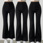 Женские джинсы с прямым лёгким клёшем и комфортной посадкой из эластичного денима