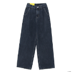 Женские джинсы с эластичным поясом, защипами и широким кроем