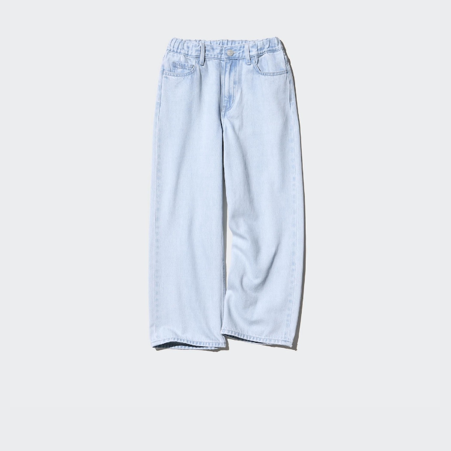 UNIQLO KIDS Wide Fit Straight Jeans (Denim) A