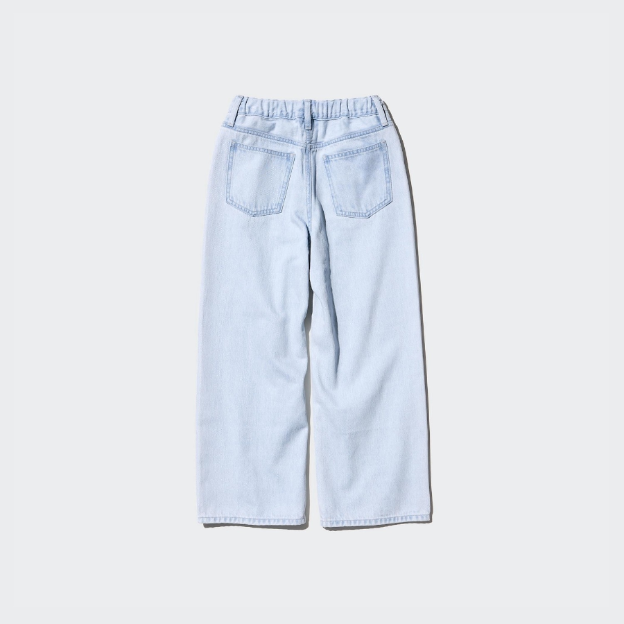 UNIQLO KIDS Wide Fit Straight Jeans (Denim) A