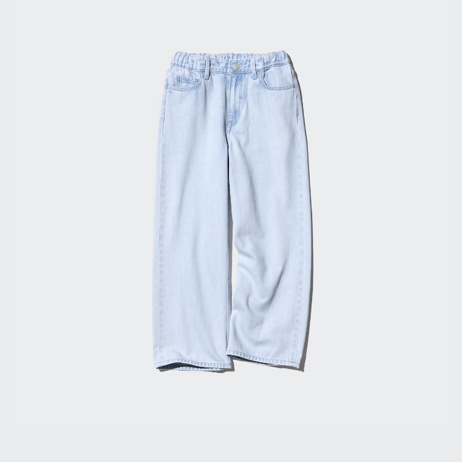 UNIQLO KIDS Wide Fit Straight Jeans (Denim) A