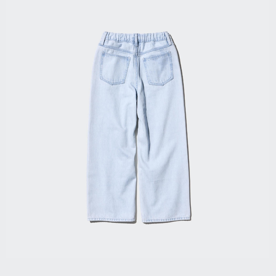 UNIQLO KIDS Wide Fit Straight Jeans (Denim) A