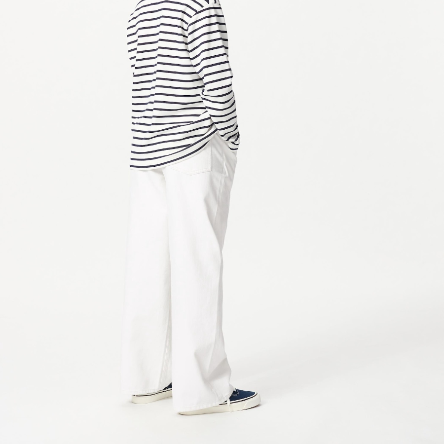 UNIQLO KIDS Wide Fit Straight Jeans (Solid) B