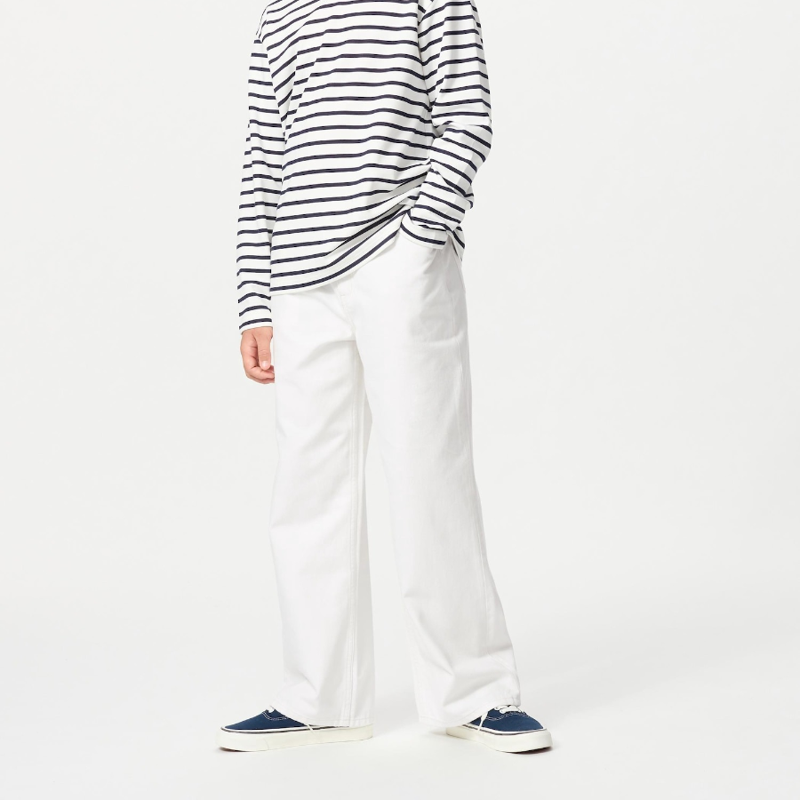 UNIQLO KIDS Wide Fit Straight Jeans (Solid) B