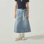 WHO.A.U — юбка Long Denim Cargo Skirt