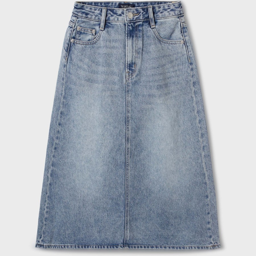 WHO.A.U — юбка Long Denim Cargo Skirt