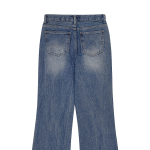 Женские джинсы средней посадки с полушироким кроем и удлинённым полубуткат силуэтом