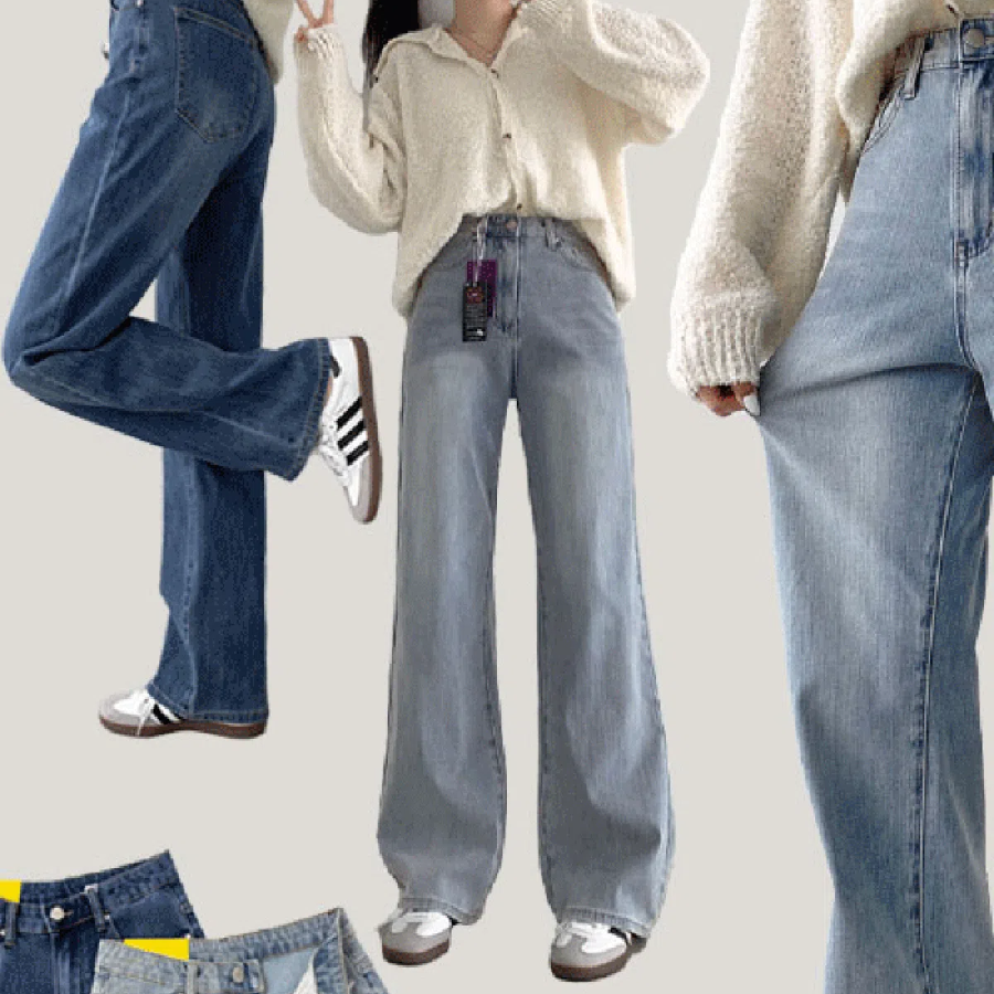 Женские прямые джинсы из лайкры с эластичным поясом и высокой растяжимостью