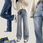 Женские прямые джинсы из лайкры с эластичным поясом и высокой растяжимостью