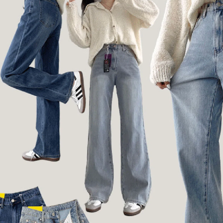 Женские прямые джинсы из лайкры с эластичным поясом и высокой растяжимостью