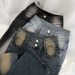 Женские джинсы с корректирующим эффектом, хай-вейстом и двойной пуговицей в фасоне буткат