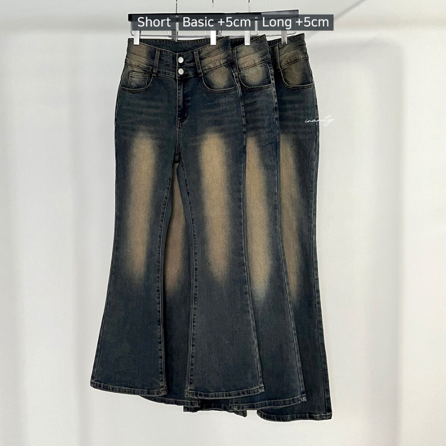 Женские джинсы с корректирующим эффектом, хай-вейстом и двойной пуговицей в фасоне буткат