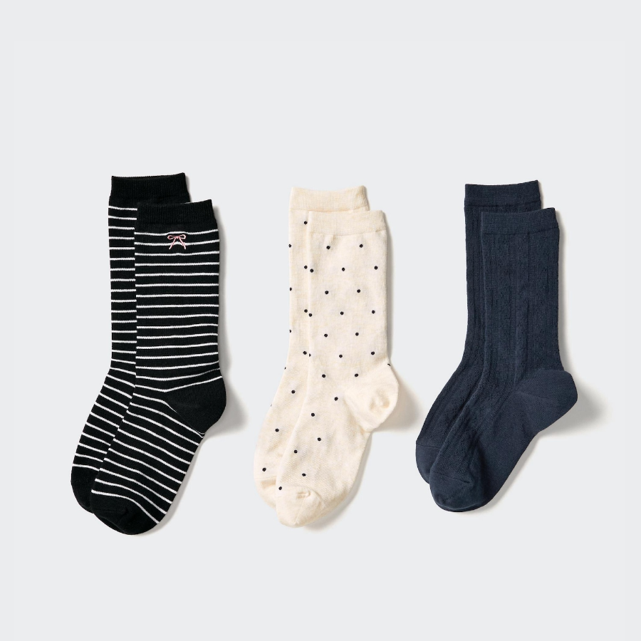 Uniqlo – носки 3P Socks (Heart Ribbon)