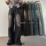 Женские джинсы с завышенной талией, винтажной варкой и объёмным полу-баллонным кроем