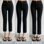 Женские летние чёрные прямые брюки в трёх длинах (шорты / миди / лонг)