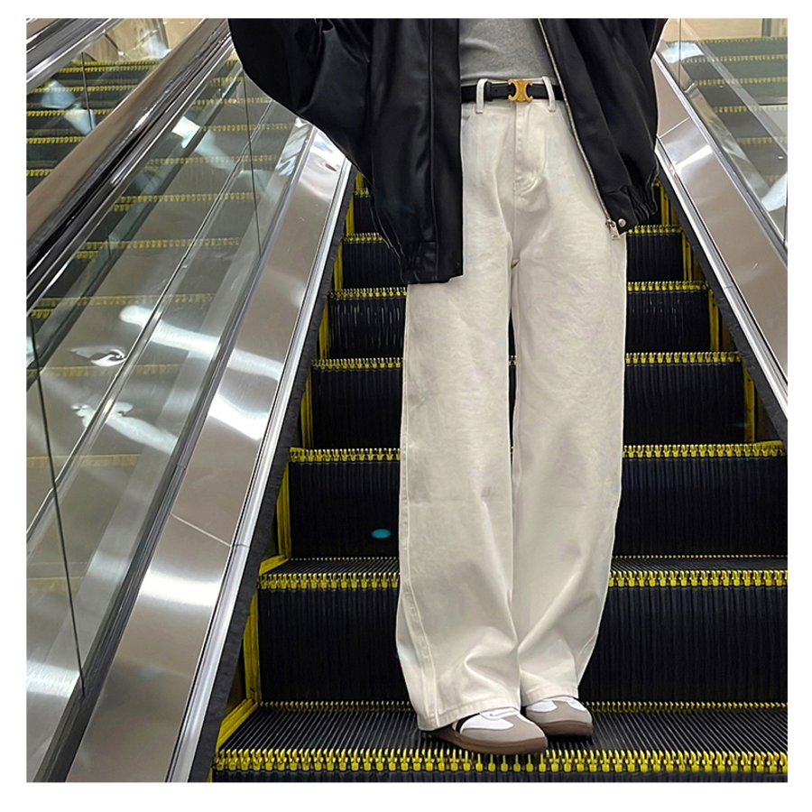 Женские классические белые брюки с ремнём в комплекте