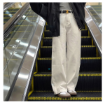 Женские классические белые брюки с ремнём в комплекте