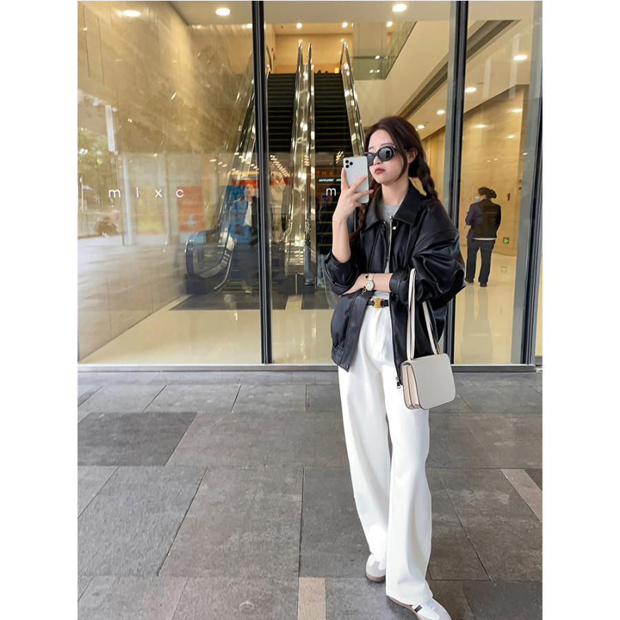 Женские классические белые брюки с ремнём в комплекте