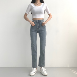 Женские джинсы из охлаждающего денима с поясом на резинке и эффектом «без складок»
