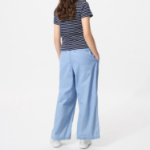 UNIQLO GIRLS Tuck Wide Pants (Chambray)