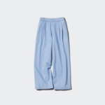 UNIQLO GIRLS Tuck Wide Pants (Chambray)