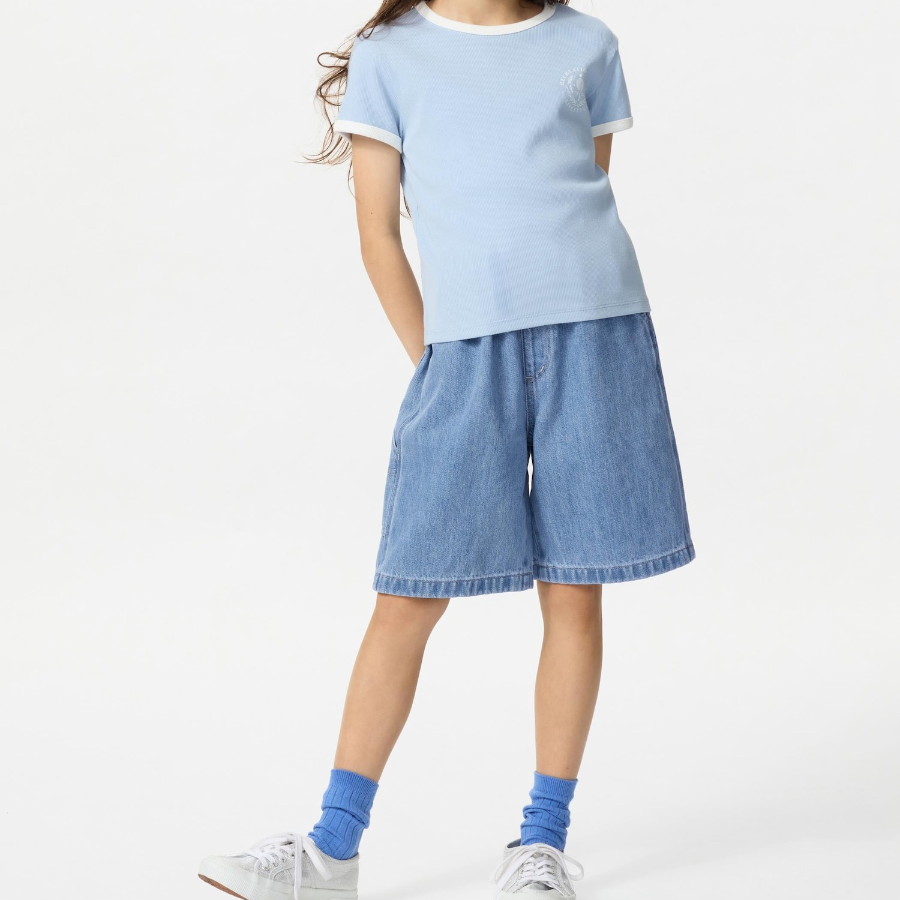 UNIQLO KIDS Painter Easy Half Pants (Denim)