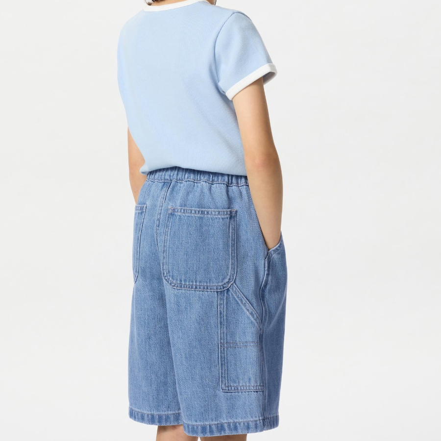 UNIQLO KIDS Painter Easy Half Pants (Denim)